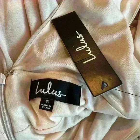 Lulu’s Heavenly Hues maxi dress small, champagne, wedding guest bridal NWT - Picture 6 of 9